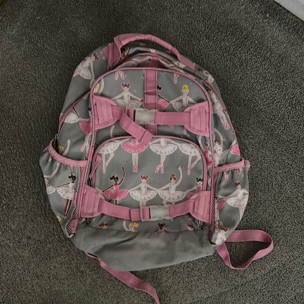 Pink and Gray Ballet Dancer Kids Backpack